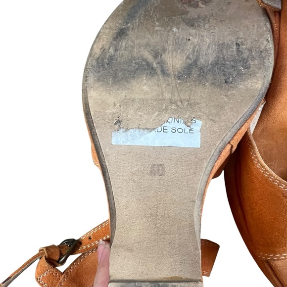 Sundance Great orange suede wedge ankle strap sandals SZ 40 - Picture 5 of 5